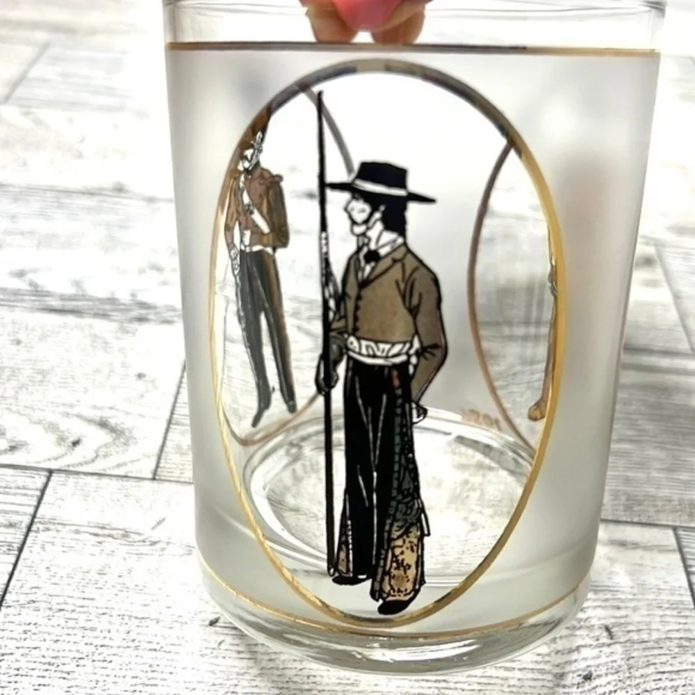 3 Vintage Texas 150th Anniversary Frosted Lowball Glasses